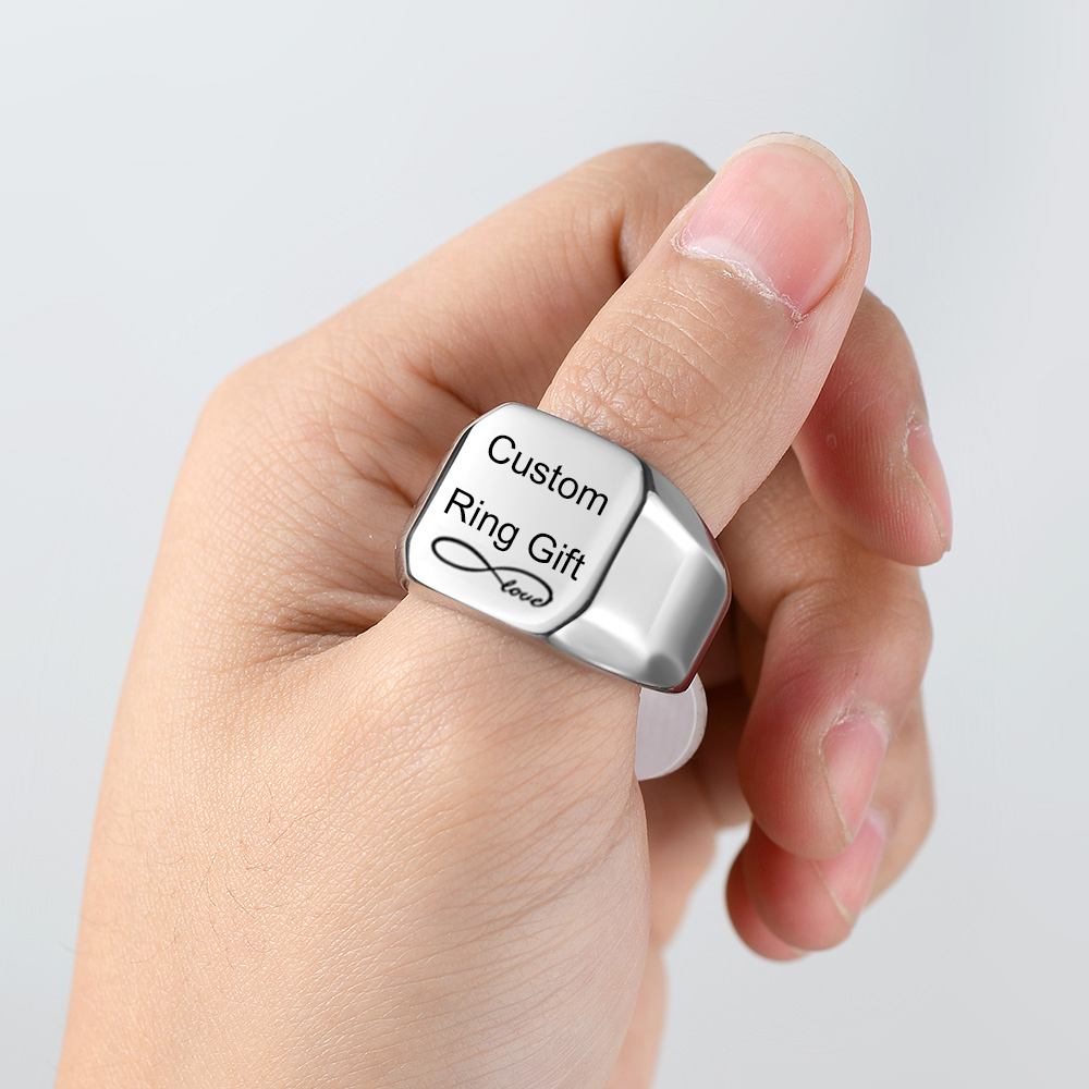 Edelstahl Ring mit Gravur