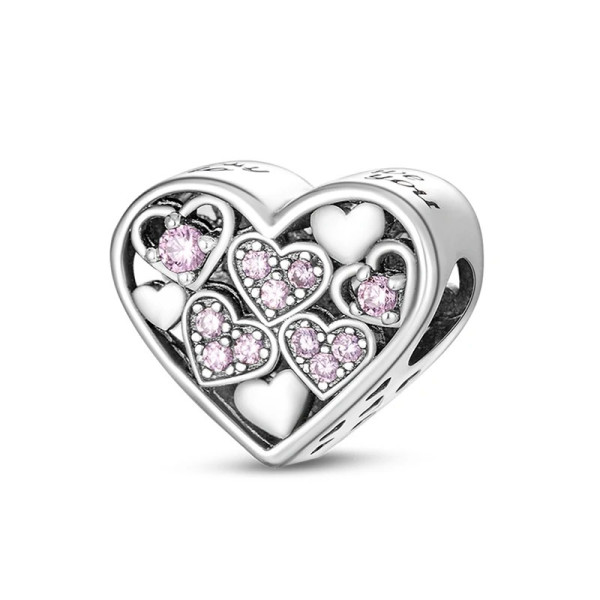 Herz-Anhänger mit Rosa Zirkonia aus 925 Sterling Silber