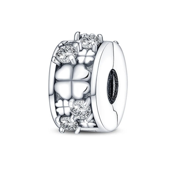 Kleeblatt-Anhänger mit Zirkonia aus 925 Sterling Silber