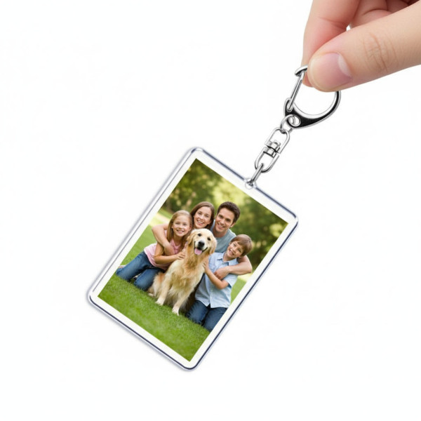 Transparenter Foto-Schlüsselanhänger mit eigenem Bild – Beidseitig sichtbar