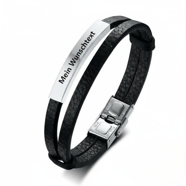 Lederarmband Herren – personalisiertes Armband mit Gravur