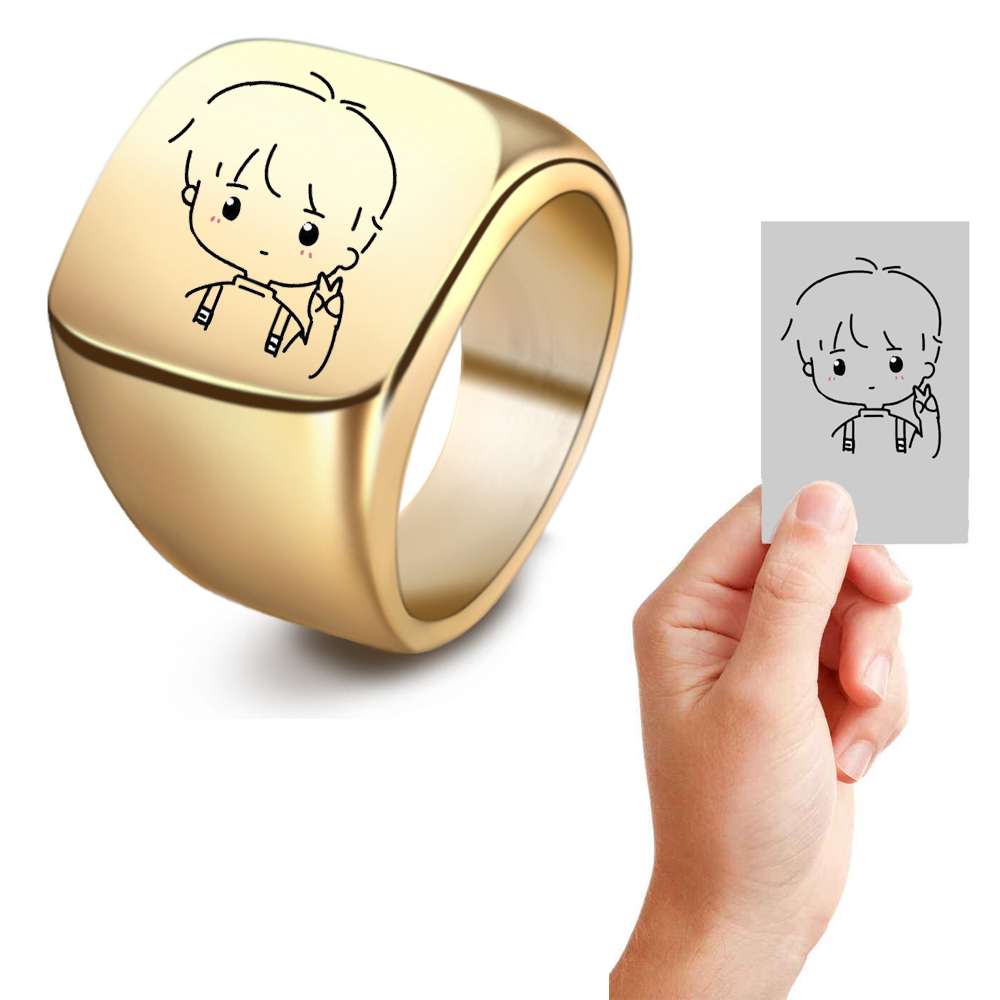 Edelstahl Ring mit Gravur