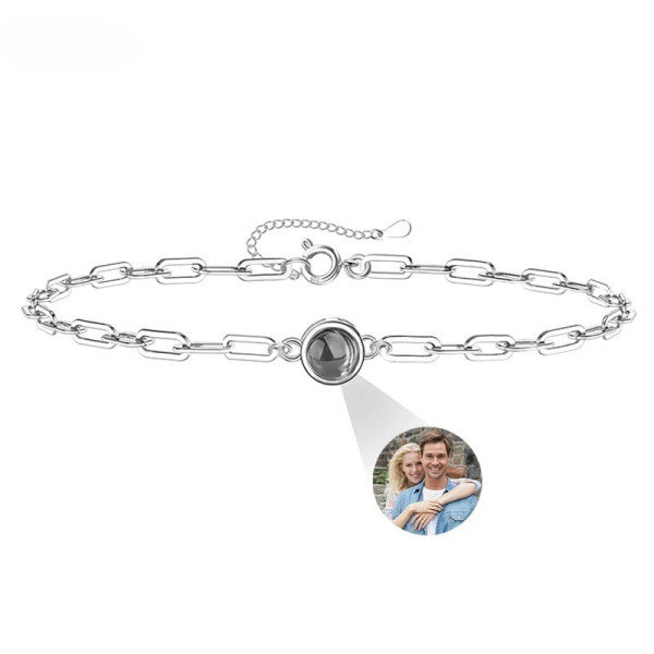 Projektionsarmband für Damen – Personalisiertes Fotoarmband (Gliederkette & Pfotenkette)