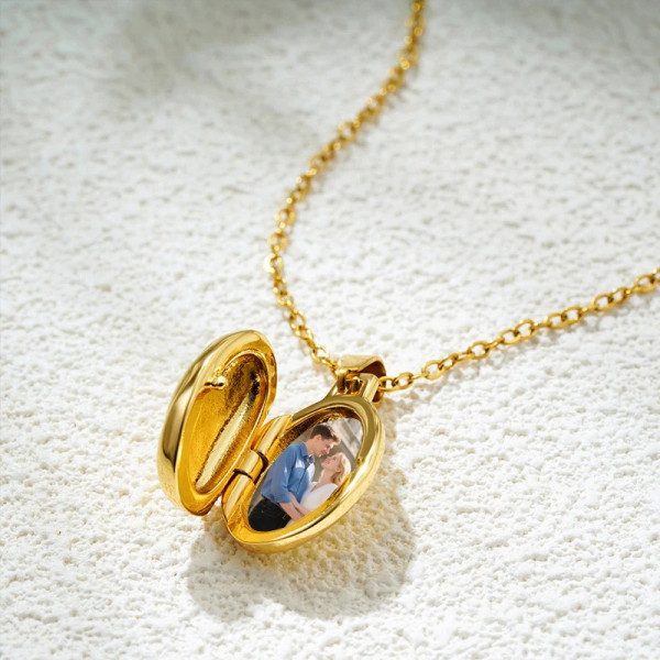 Medaillon Halskette mit Bildmotiv – Personalisierte Kette mit eigenem Bild im inneren