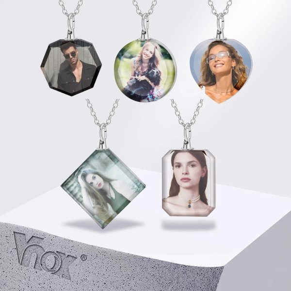 Kristall-Halskette mit eigenem Bild – Personalisierte Fotokette